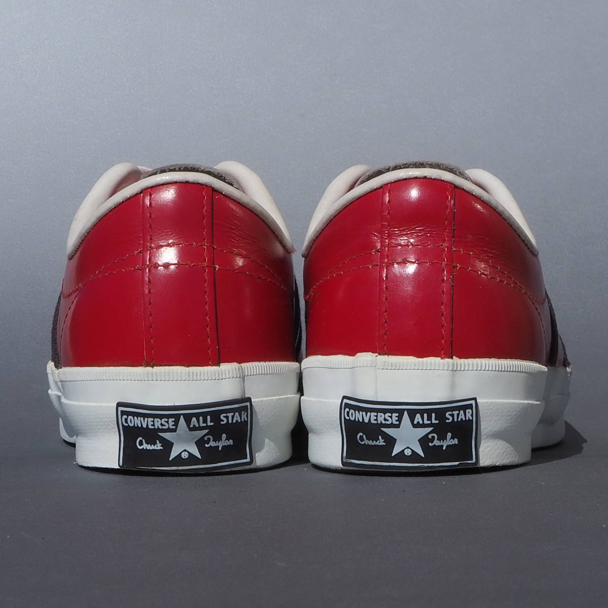 レア!! ＵＳ 5 1/2 / 24ｃｍ 日本製 converse ジャックスター 赤ｘ黒 レザー ワンスター_画像4