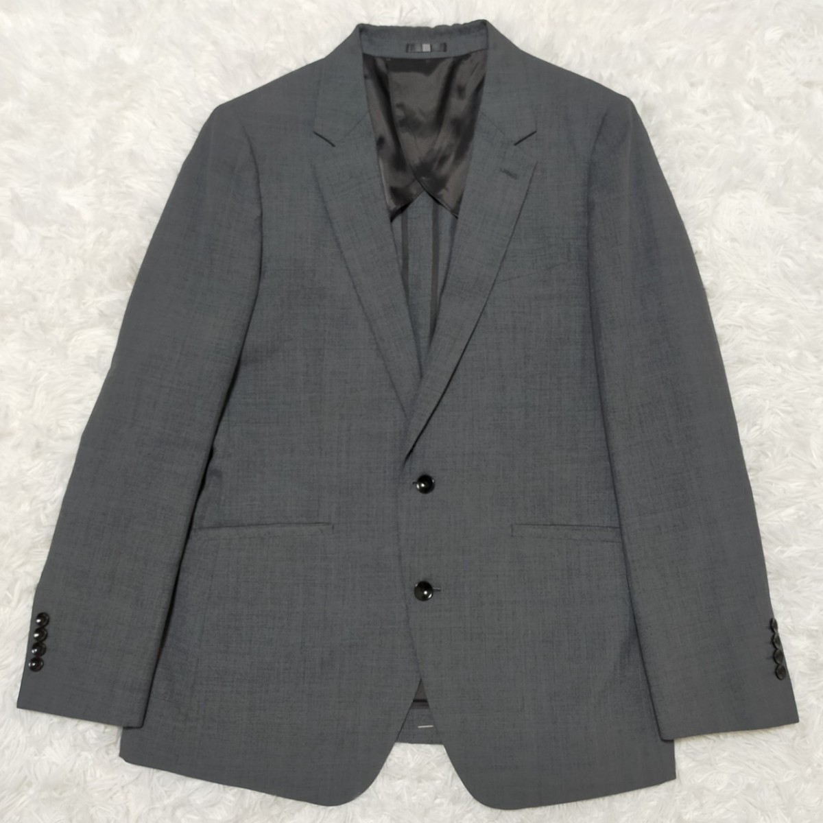 美品　SUIT SELECT　スーツセレクト　セットアップスーツ　上下セット　メンズ　グレー　XL　大きいサイズ　ジャケット　パンツ　冠婚葬祭