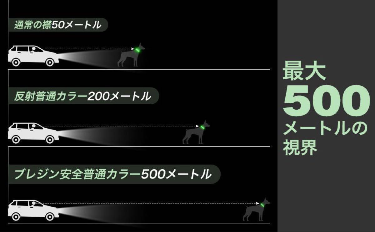 【オレンジ】Lightight LED光る首輪 USB充電式 サイズ調節可能 視認距離500メートル 長さは70cm 猫小中大型犬