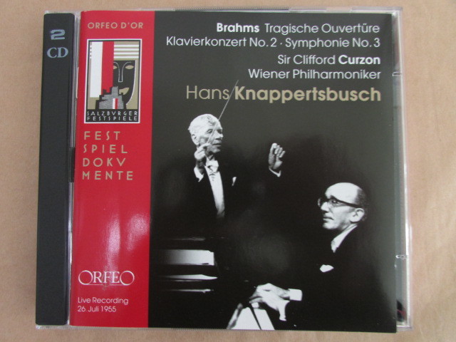 CD / ブラームス ピアノ協奏曲2番 交響曲3番 悲劇的序曲 クリフォード・カーゾン クナッパーツブッシュ ウィーン・フィル ORFEO独盤 2枚組_画像1