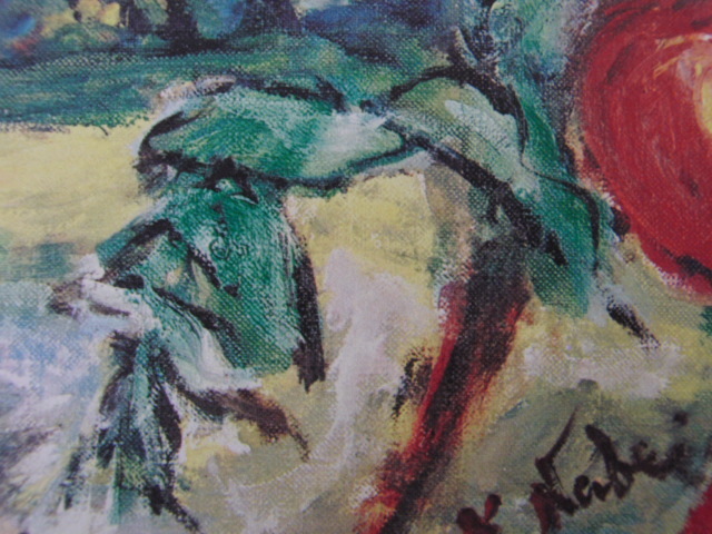 鍋井克之、【林檎園】、希少な大判額装用画集より、新品高級額装付、豪華