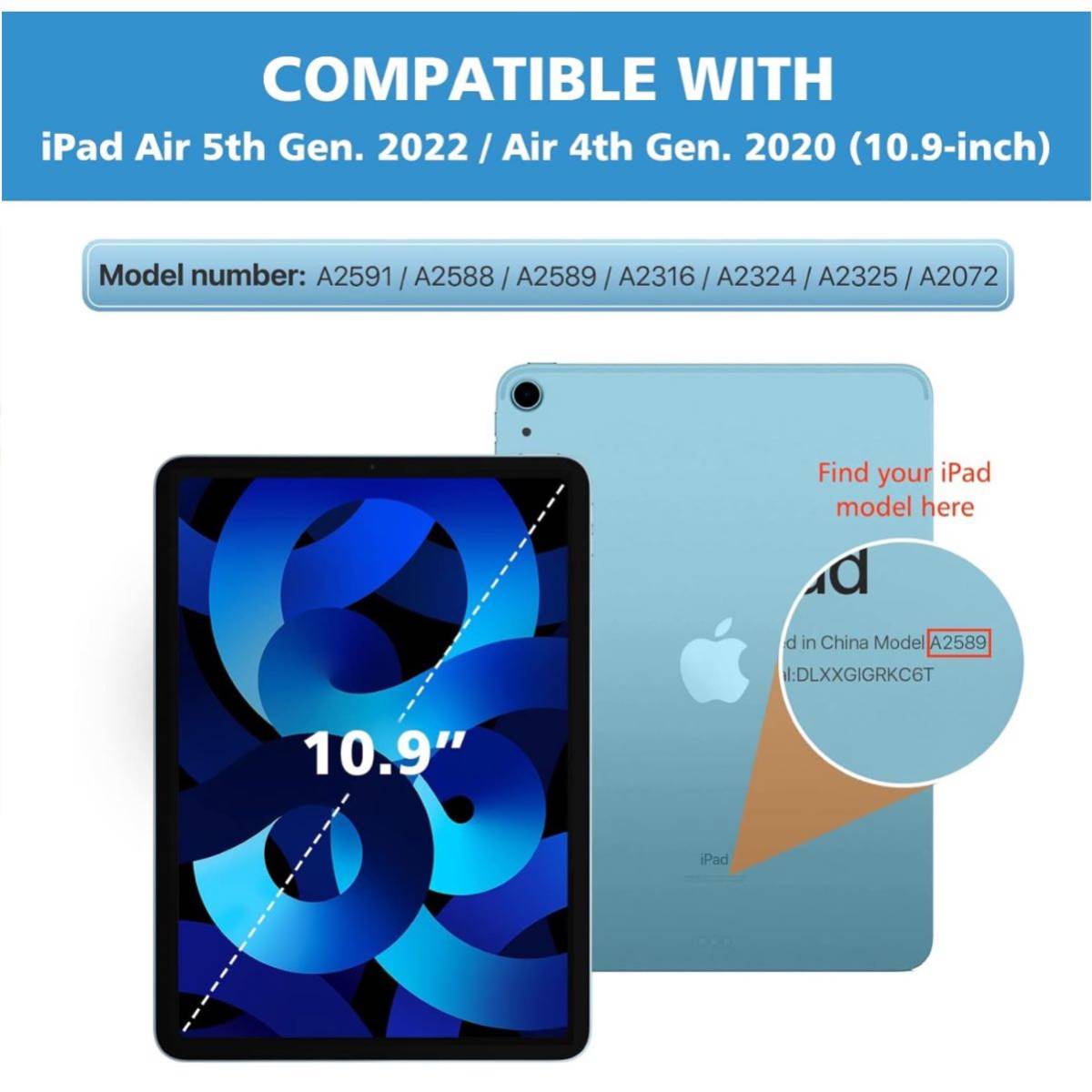 【開封のみ】MoKo★ iPad Air 5 ケース 2022 iPad Air4 ケース MoKo iPad Air第5/4世代 10.9インチ ケース 半透明 カバーオートスリープ_画像2