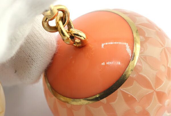  Louis Vuitton bag charm biju-sak Mini rank lower Z M95507 ivory orange used key holder 