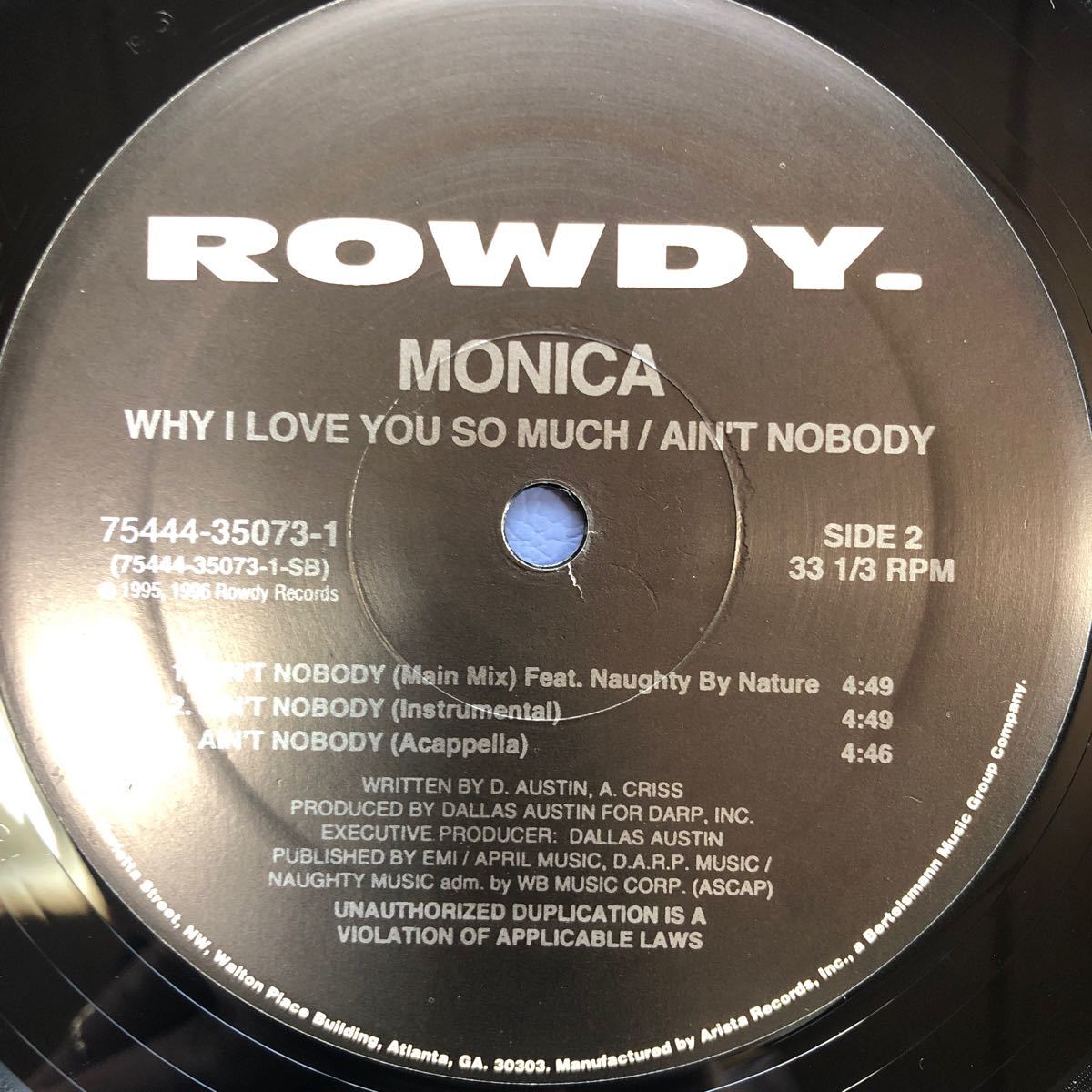 MONICA Why I Love You So Much Ain’t Nobody 12インチ LP レコード 5点以上落札で送料無料b_画像4