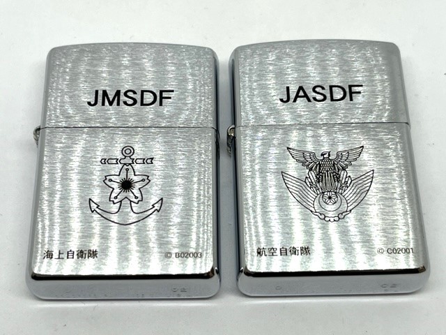 【未使用 保管品】ZIPPO ジッポー ライター 2002年製 JMSDF 海上自衛隊 JASDF 航空自衛隊 2点 おまとめ_画像2