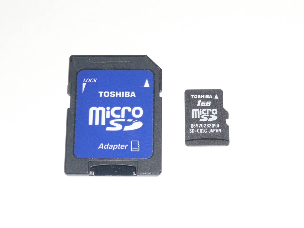 動作保証！TOSHIBA microSD ＳＤカード 1GB SDカードアダプタ付_画像1