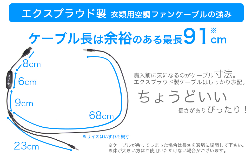 送料無料 180日間長期保証 衣類用空調ファン2点＆3段階スイッチ 大手空調ファン服に適合 最新モーター EXPROUD_b09B9xybslの画像7