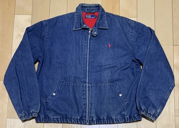 セール L 正規品 90’s ビンテージ Ralph Lauren ラルフローレン デニム スウィングトップ ブルゾン ジャケット_画像1