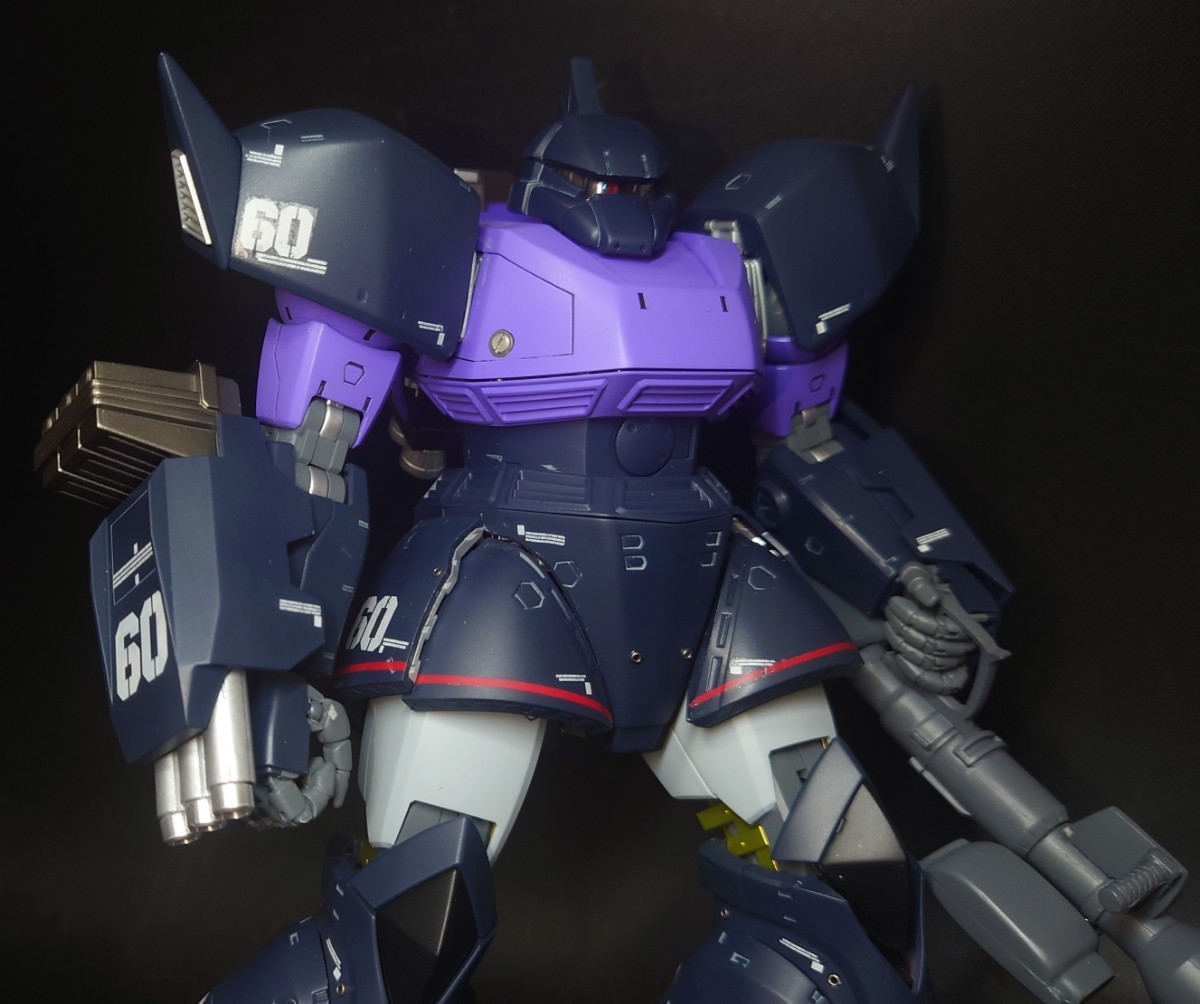 MG 1/100 ギレンの野望 黒い三連星専用 高機動型ゲルググ マッシュ中尉機 全塗装改修完成品 ゲルググキャノン ガンプラ 正規品 同梱歓迎