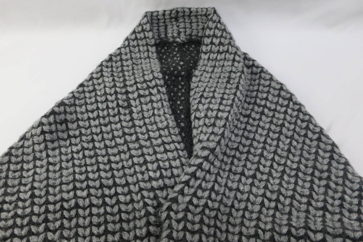[ sending 900 jpy ]7291 last DKNY Donna Karan New York lady's knitted cardigan gray series wool mo hair M