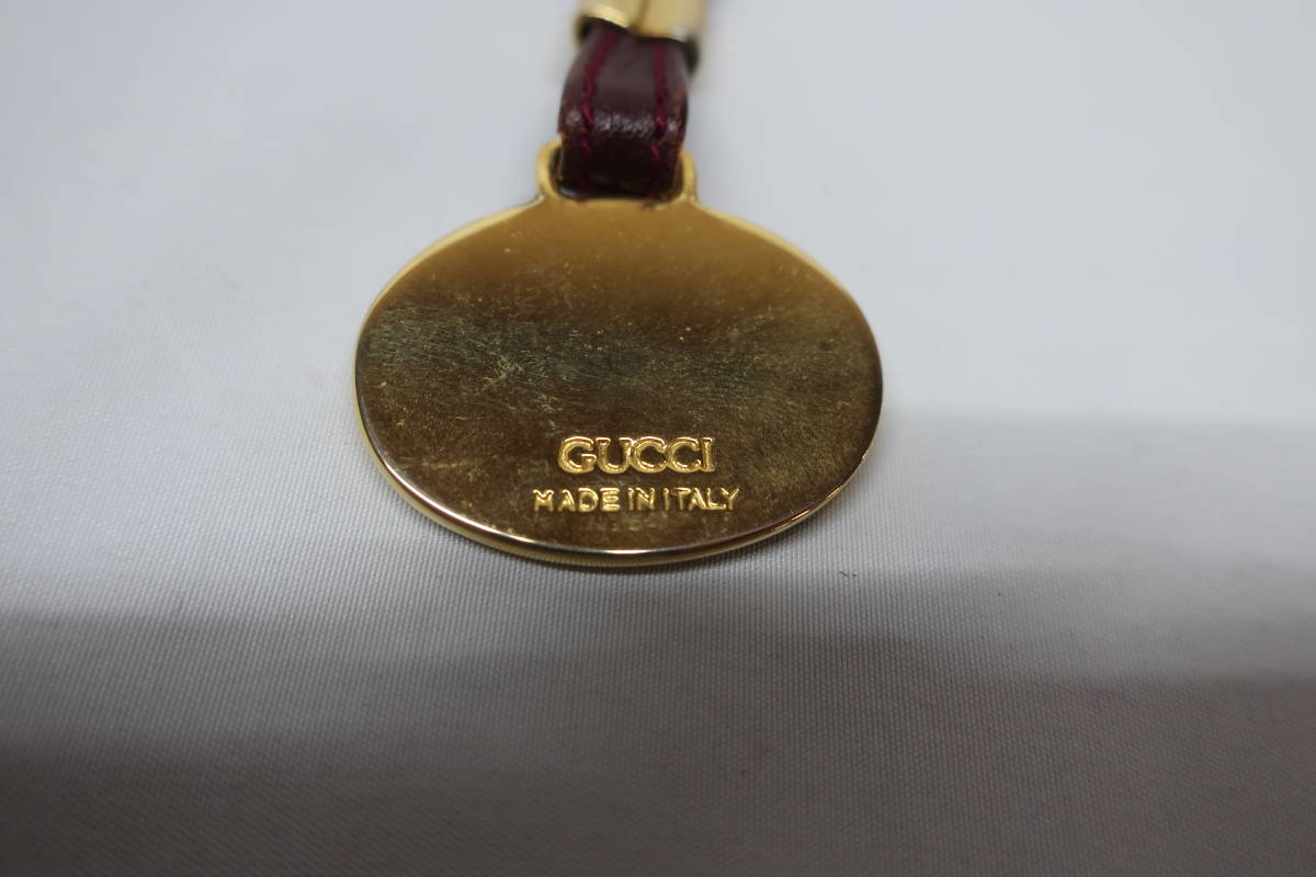 ★パケット発送/同梱不可【S送400円】　906　GUCCI　グッチ　キーホルダー　キーリング　チャーム　レザー　ゴールド　インターロッキングG_画像7