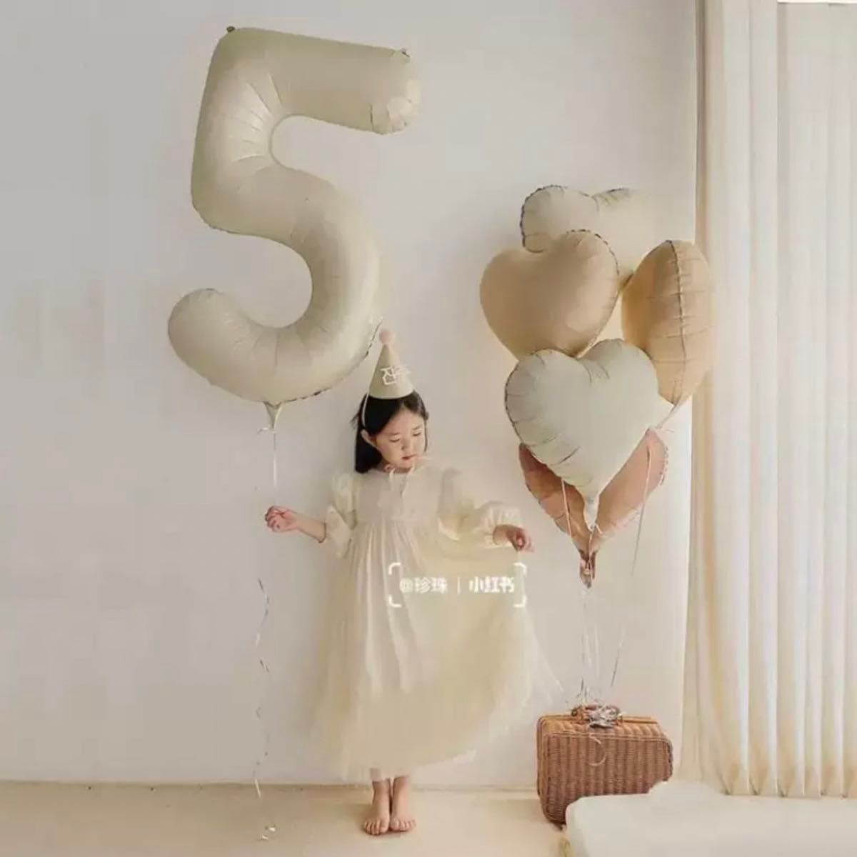 誕生日飾り　数字バルーン　1歳　ナンバーバルーン　くすみカラー