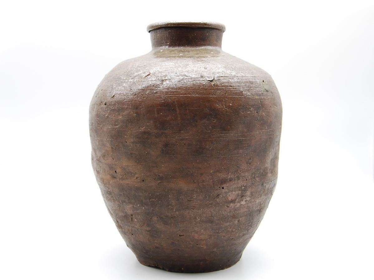 古美術品 時代物 六古窯 下駄底 壺 茶壺 花瓶 高さ:約30.7 cm(検:古備前 古信楽 古丹波 古越前 古常滑 古瀬戸)_画像3