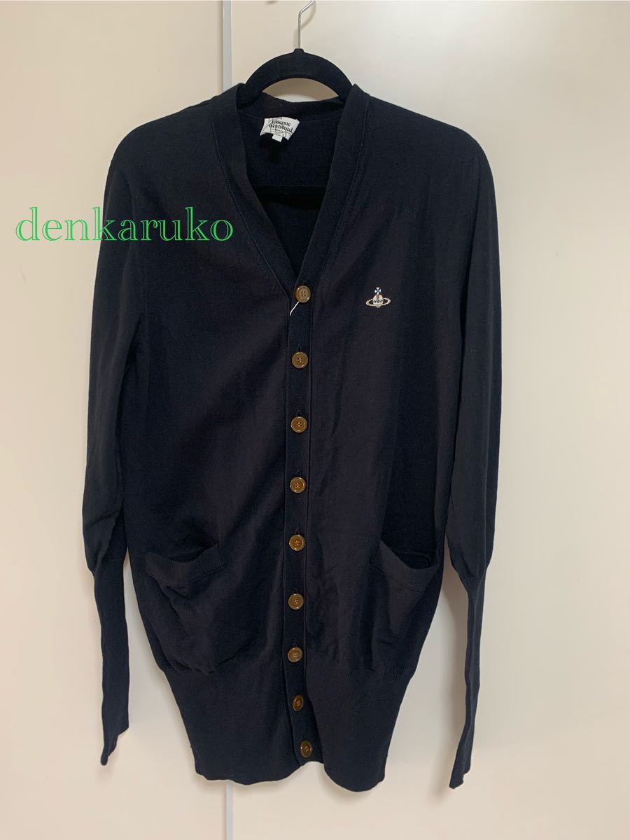  unused * long cardigan Ⅴ neck *o-borb embroidery * size 46* Vivienne Westwood man *Vivienne WestwoodMAN* made in Japan 