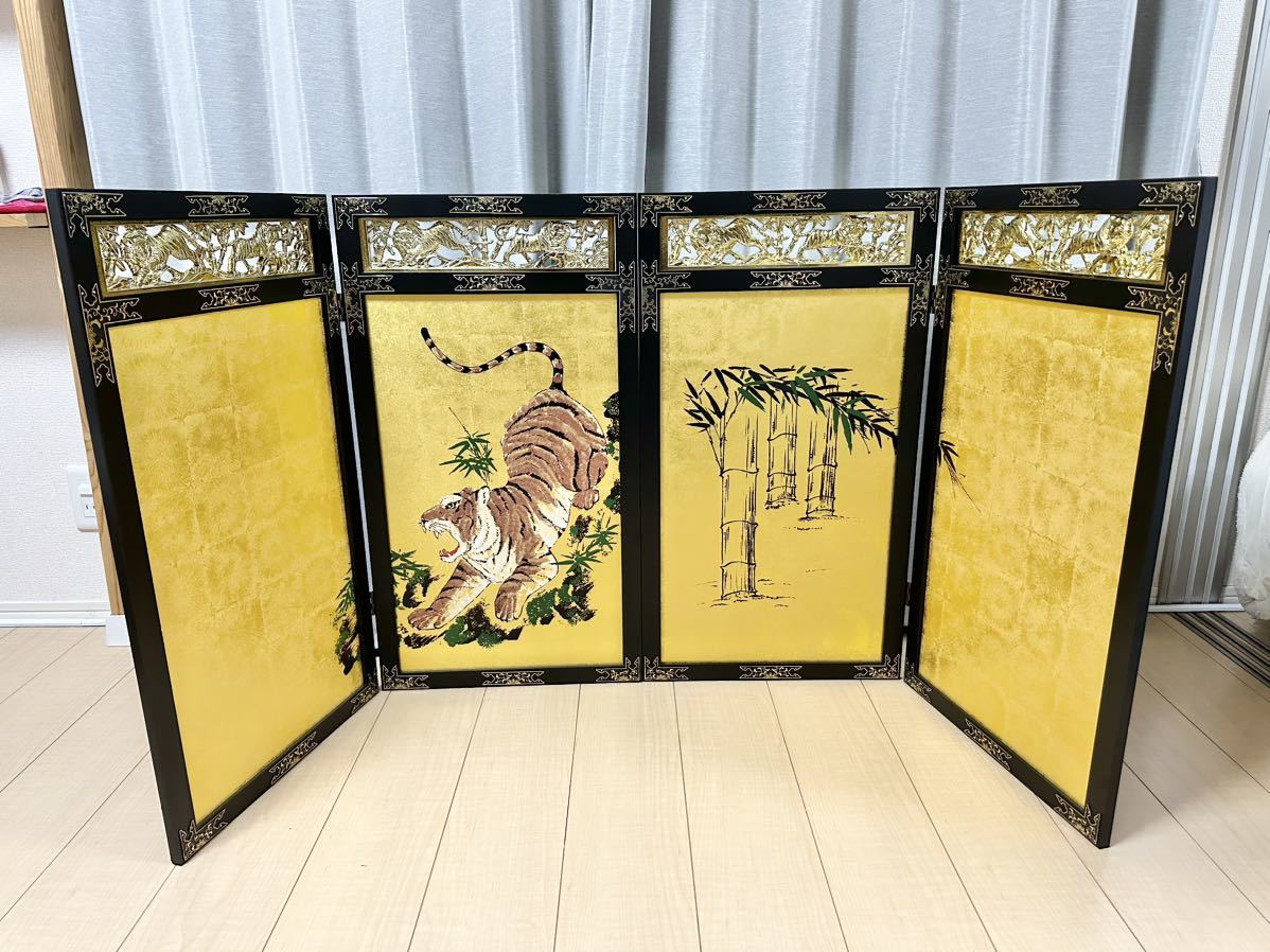 良品 小屏風 金屏風 五月人形 装飾 虎 竹 2枚組|Yahoo!フリマ 良品 小屏風 金屏風 五月人形 装飾 虎 竹 2枚組|Yahoo!フリマ