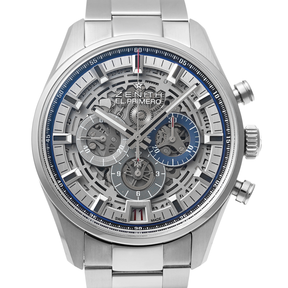【希望者のみラッピング無料】 フルオープン エルプリメロ クロノマスター Ref.03.2081.400/78.M2040 腕時計 メンズ 中古品 ゼニス
