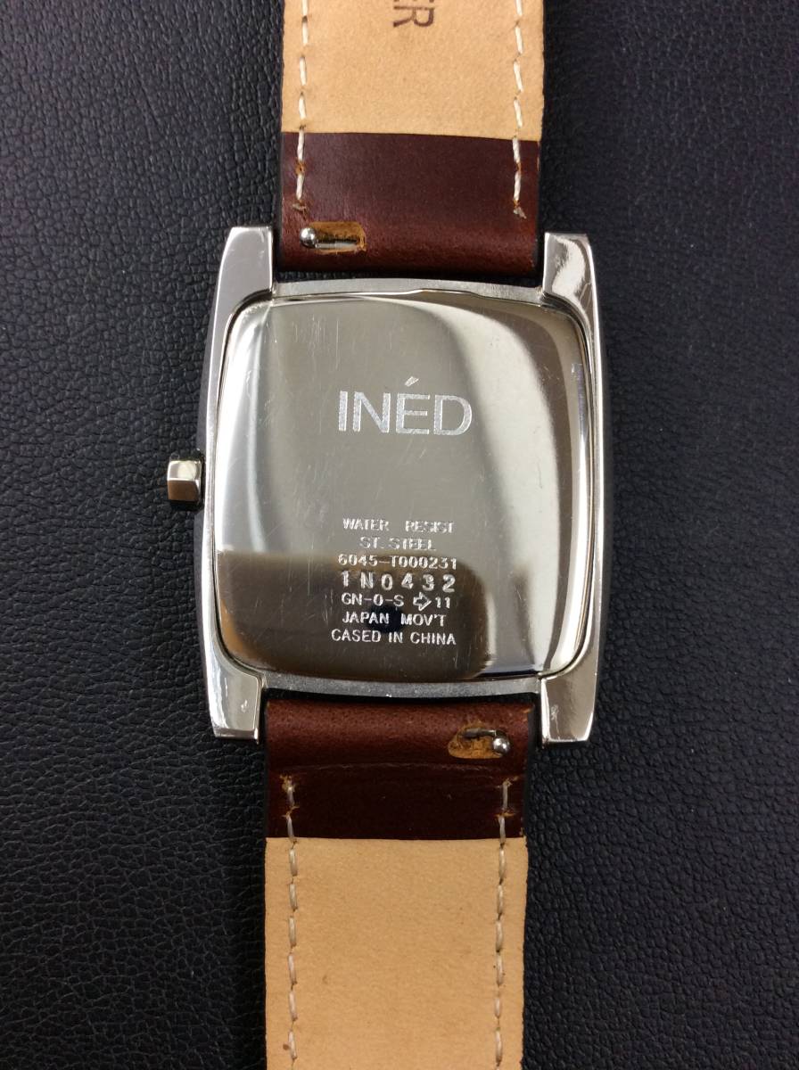 #965 不動品 INED IND HOMME クォーツ メンズ時計 6045-T000231 ベルト替 1N0432 1NP41-6172 シチズン CITIZEN_画像6