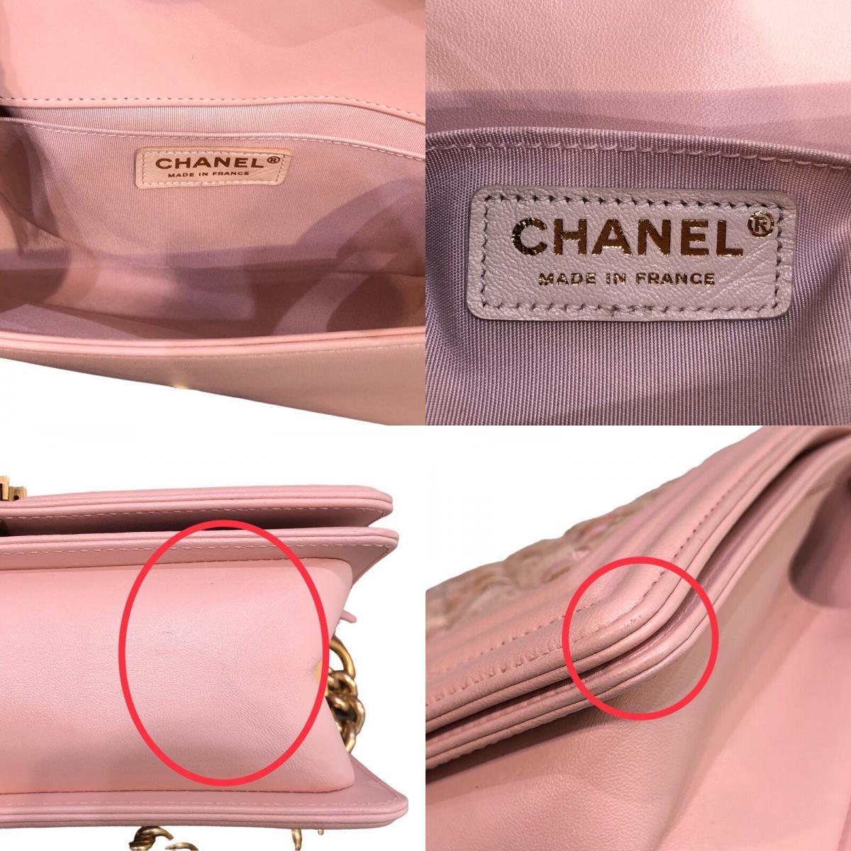  Chanel CHANEL Boy Chanel 25 розовый ×GD металлические принадлежности машина fs gold / хлопок сумка на плечо женский б/у 