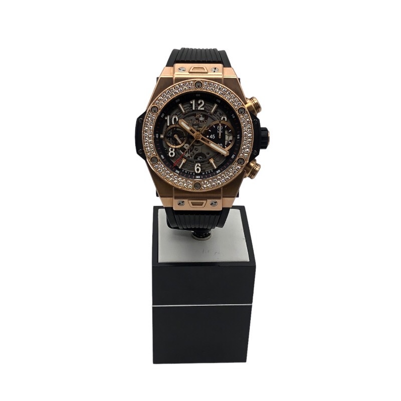 ウブロ HUBLOT ビッグバン　ウニコ 411.OX.1180.RX.1104 キングゴールド　ダイヤモンド　腕時計 メンズ 中古_画像7