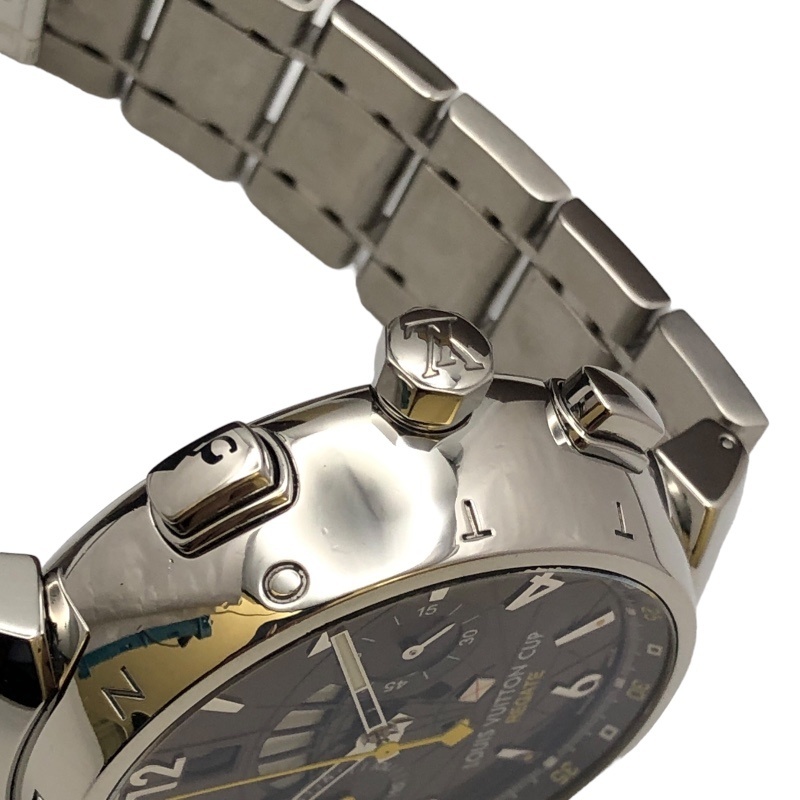  Louis * Vuitton LOUIS VUITTON язык b-ruregata fly задний хронограф Q10210 SS наручные часы мужской б/у 