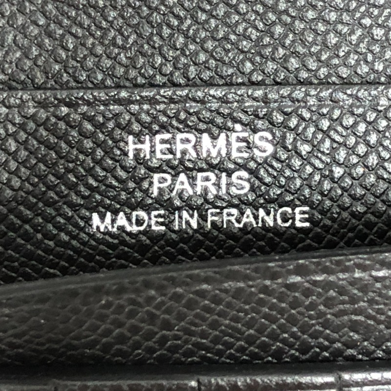 エルメス HERMES べアンコンパクト B刻印 ブラック/SV金具 マダム 二つ折り財布 レディース 中古_画像6