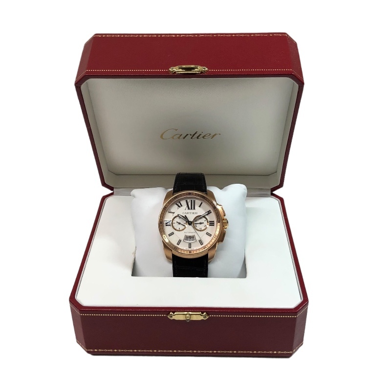  Cartier Cartier Carib rudu Cartier хронограф W71 00044 K14 розовое золото наручные часы мужской б/у 