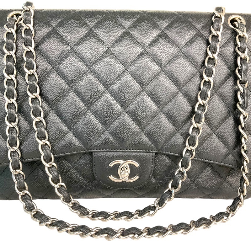 シャネル CHANEL デカマトラッセ34 A58601 ブラック /シルバー金具 キャビアスキン ショルダーバッグ レディース 中古_画像5