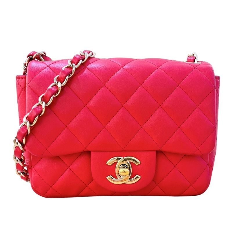 シャネル CHANEL ミニマトラッセ18 A35200 ピンク/ゴールド金具 ラムスキン ショルダーバッグ レディース 中古