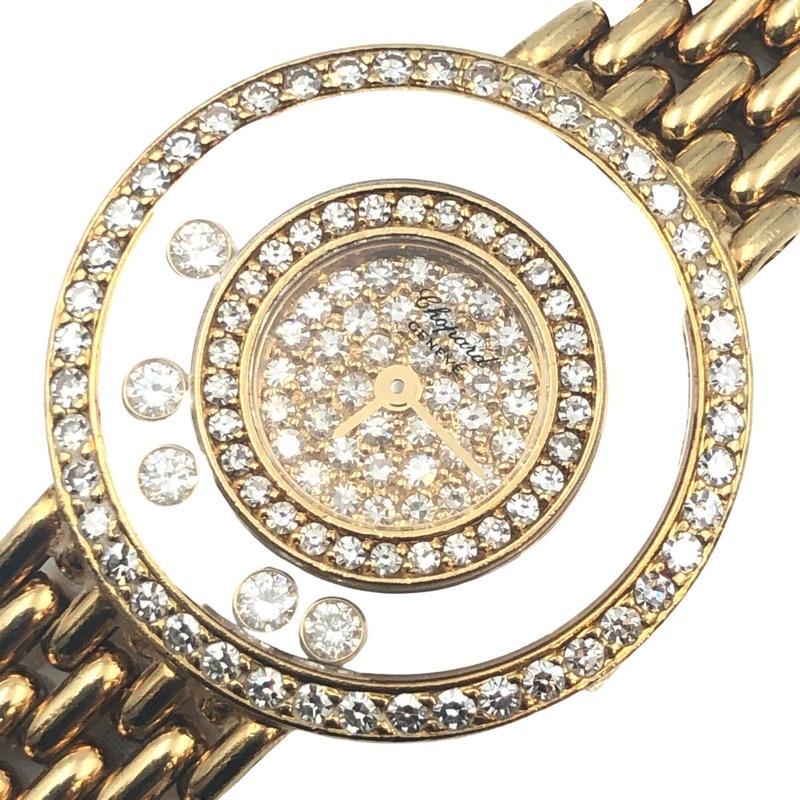 ショパール Chopard ハッピーダイヤモンド 4119/1 K18イエローゴールド 腕時計 レディース 中古_画像1