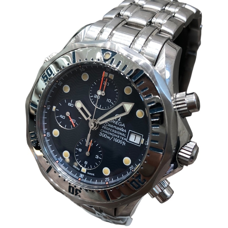  Omega OMEGA Seamaster Professional 300 chronograph 2598.80 blue SS wristwatch men's used 