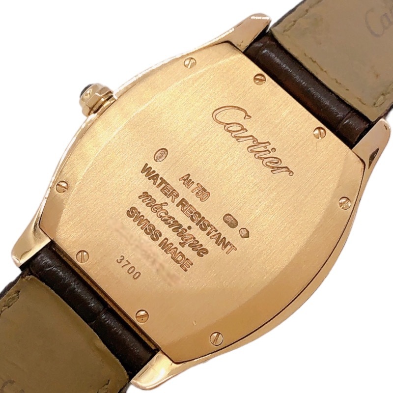 カルティエ Cartier トーチュ MM W1556362 ギョ―シェ シルバー K18PG/レザー 腕時計 ユニセックス 中古_画像2