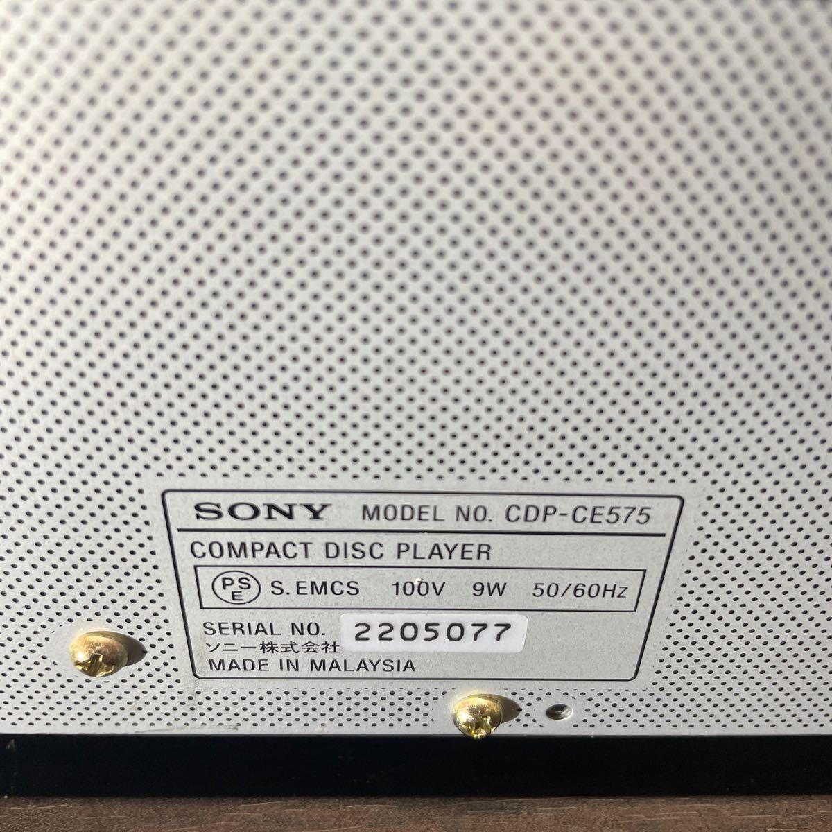 SONY 5CDチェンジャー　コンパクトディスクプレイヤー　CDP-CE575 ★ジャンク品★_画像7