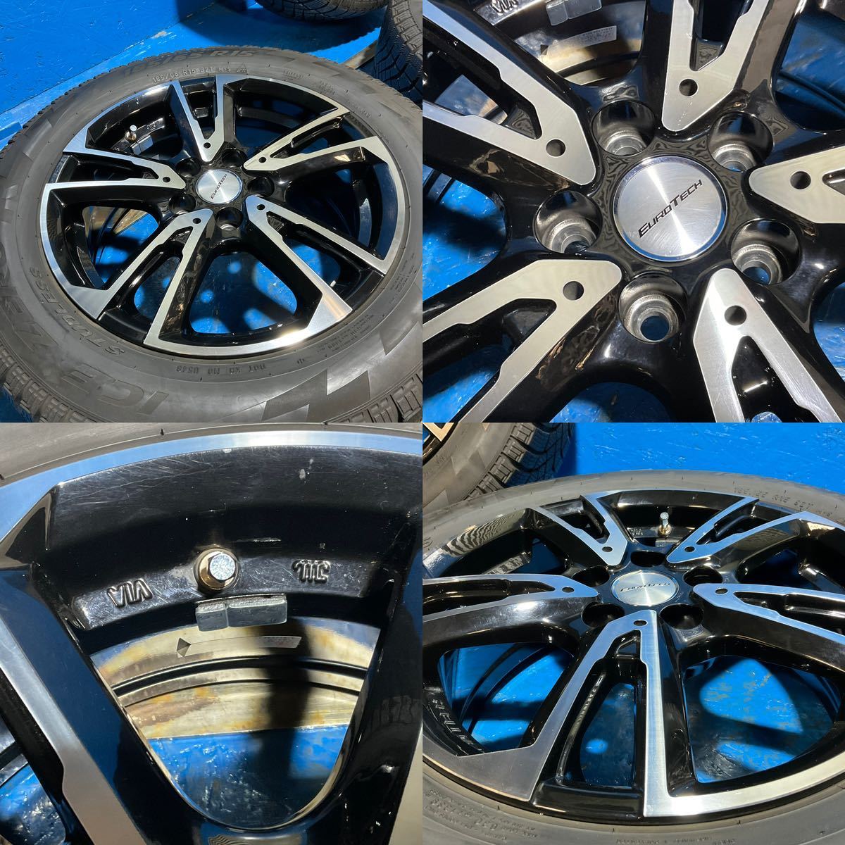 〈A32〉タイヤホイールセット　4本　PIRELLI ZERO 185/65R15 2018 スタッドレス ホイールEURO TECH_画像4