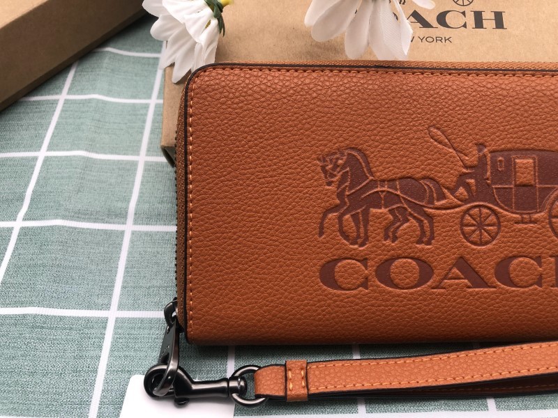 COACH 財布 長財布 コーチ プレゼント 贈り物 レザー ブラウン ウォレット ラウンドファスナー 新品 未使用 ブランド 馬車 C152_画像2