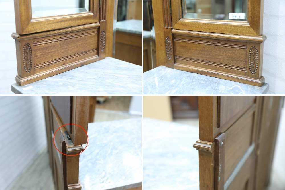 [G0266]* region limited sale goods * antique * France made *a-ru deco form dresser * chest * looking glass * three surface mirror *