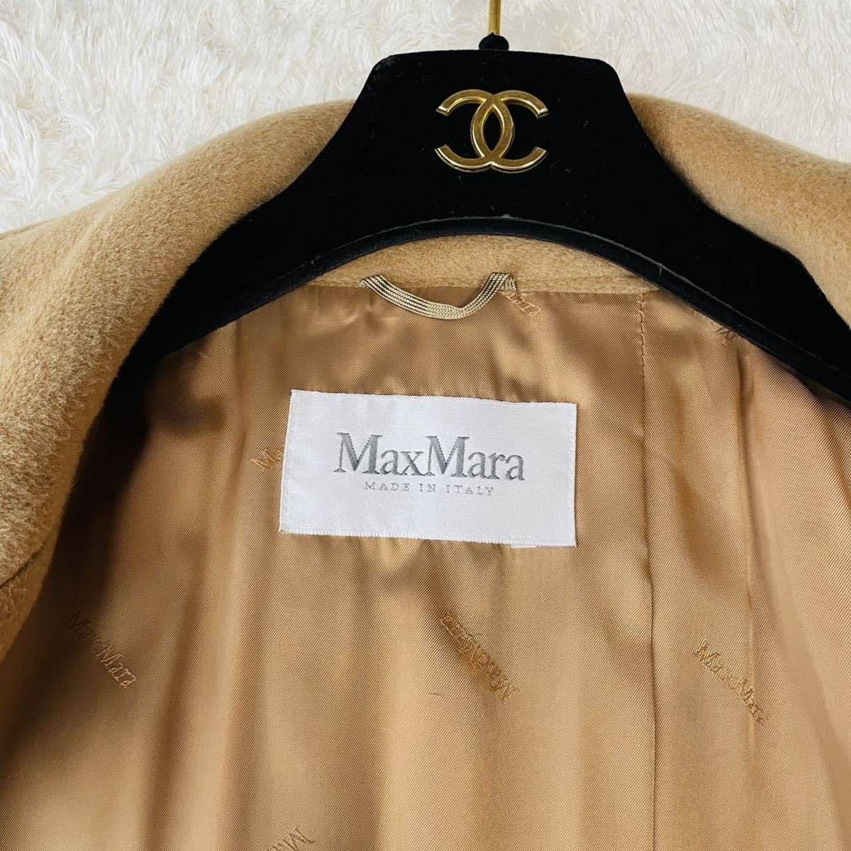 最高級白タグ マックスマーラ Max Mara カシミヤウール ロングコート 36 S〜Ｍサイズ ダブル アイコンコート マニュエラ キャメル ブラウン_画像3