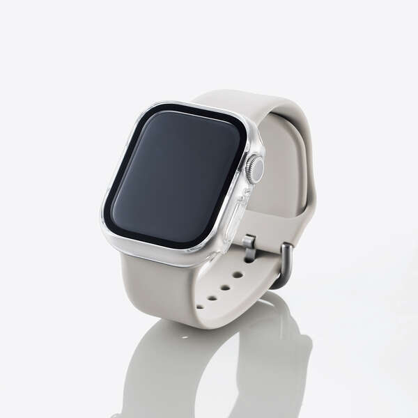 【4箱】エレコム Apple Watch series7 41mm フルカバーケース ガラス 反射防止 アップルウォッチ クリア AW-21BFCGMCR 4549550240383_画像7