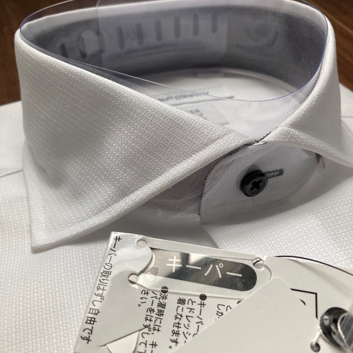 新品 スーツカンパニー 長袖ドレスシャツS 37/84 白 ワイドカラー