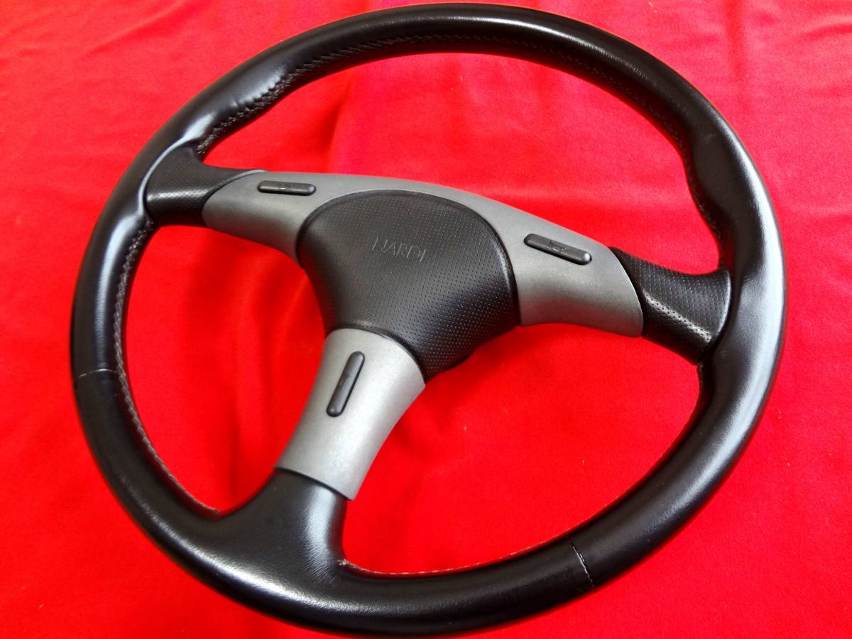 nardi steering wheel Evolution3 36.5Φ black leather FET正規 ナルディ エボリューション3 綺麗な美品 365ｍｍ CLASSIC GARAの画像2