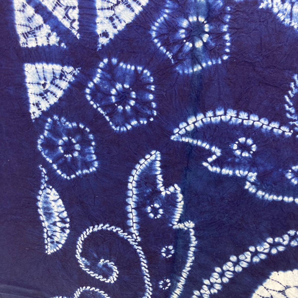 まとめて6枚　藍染 テーブルクロス タペストリー マルチカバー 綿 スカーフ　アンティーク_画像4