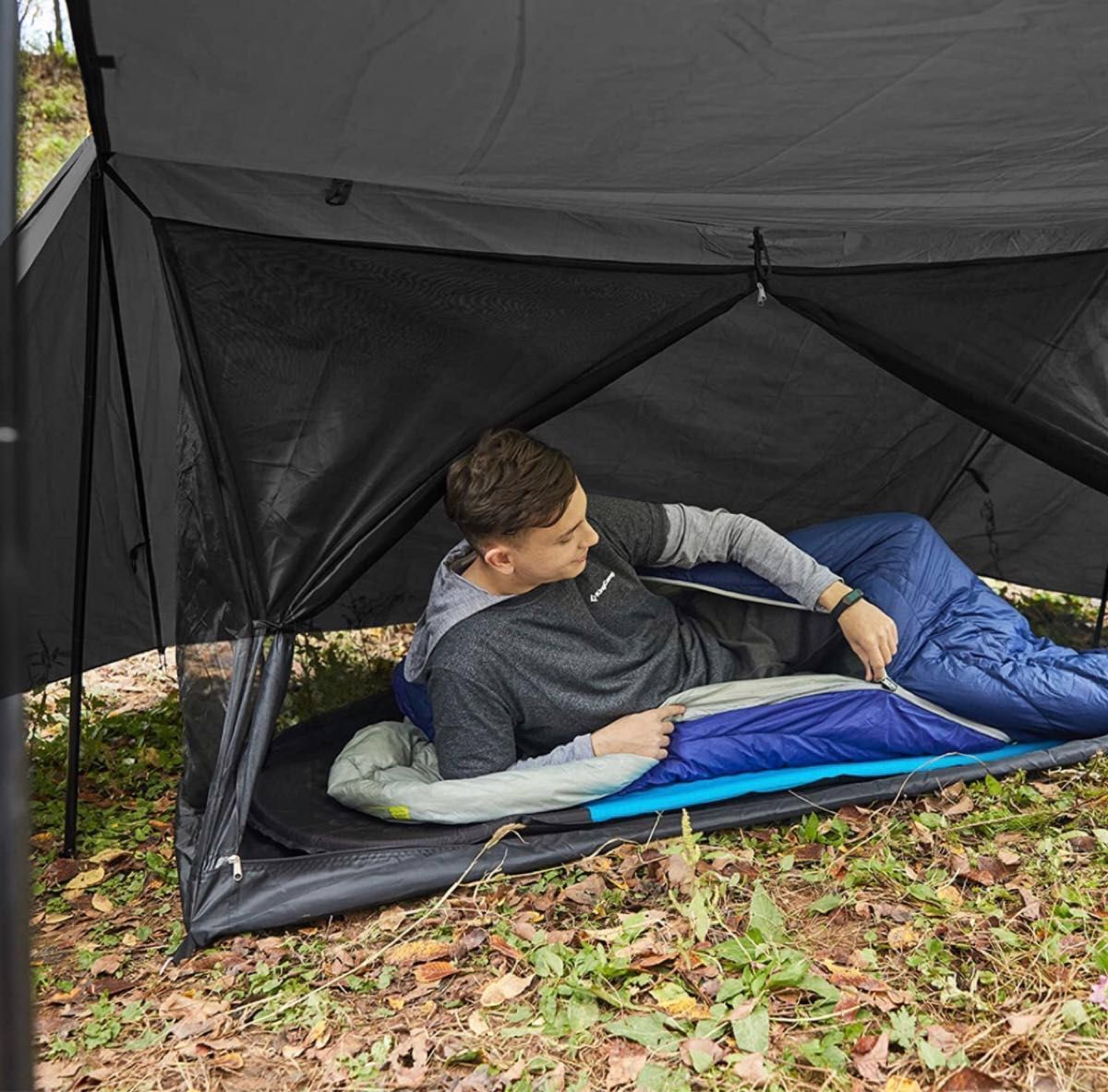 ATEPA パップテント 軍幕テント 簡易 ソロテント 1~2人用 耐水 テント キャンプ アウトドア