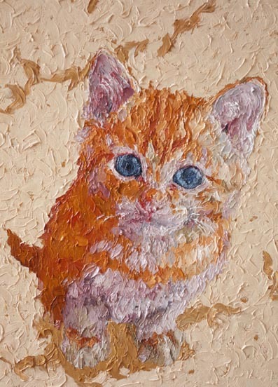 . кошка кошка живопись маслом F4 номер #346