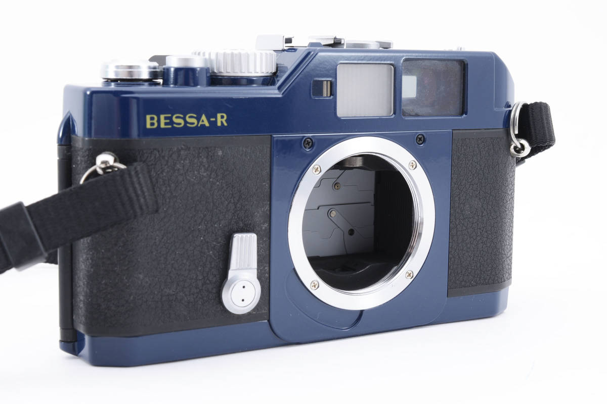 希少 Voigtlander フォクトレンダー BESSA-R ボディ ネイビー ブルー レンジファインダー 箱付き #1096_画像3