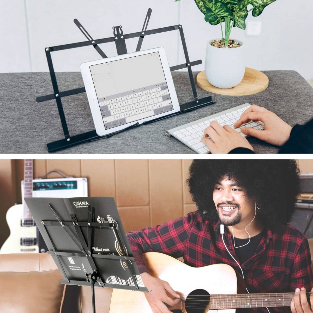CAHAYA[2022 newest desk version ] musical score clip attaching music stand folding type 2.. . talent reading pcs desk writing brush chronicle pcs musical score length musical score stand 