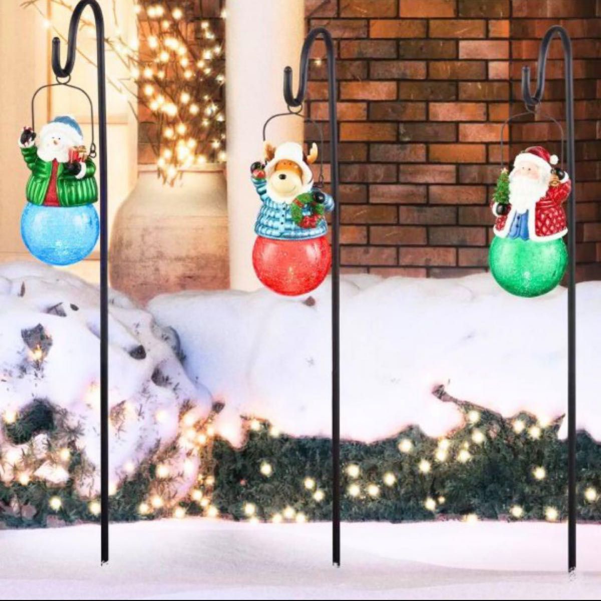 クリスマス ソーラーライト ガーデンライト　スティック型 3個セット　コストコ　イルミネーション　庭　ガーデニング