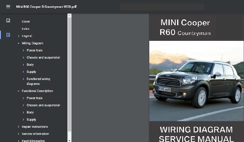 MINI R60 Cooper S クロスオーバー カントリーマン クーパーS カラー配線図 整備書 (CooperS JCW One ジョンクーパーワークスも選択可能の画像1