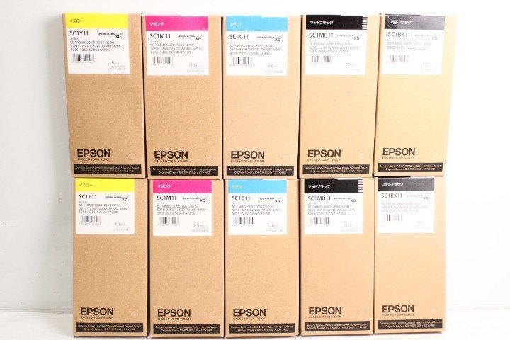 未使用 EPSON 純正 トナー SC1MB11 5色10本（シアン・マゼンタ・イエロー・フォト・マットブラック×各2）エプソン ITRCLVRUVAP4-2-YR-J12_画像1