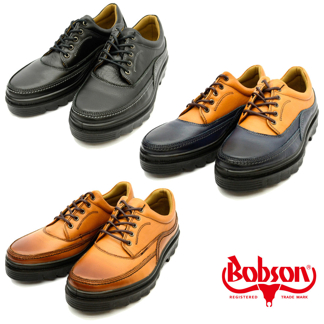 ^BOBSON Bobson casual shoes walking wide width 3E 4355 navy Brown NavyBrown navy blue tea 25.5cm (0910010284-nb-s255)