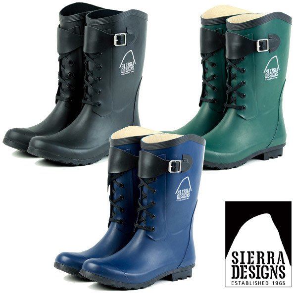 ▲SIERRA DESIGNS シエラデザインズ レースアップレインブーツ 長靴 ゴム長 SD2005 グリーン Green 緑 XS (0910010351-gr-XS)_画像1