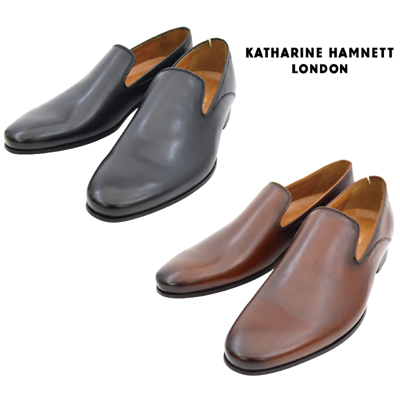 ▲KATHARINE HAMNETT キャサリン ハムネット KH31663 ビジネスシューズ 本革 メンズ 革靴 ブラウン Brown 茶 25.5cm (0910010652-br-s255)